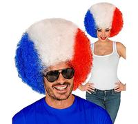 W WIDMANN MILANO Party Fashion 03003 - Parrucca riccia Francia, blu-bianco-rosso, articolo da tifoso, Coppa del Mondo, Campionato Europeo, pubblico, calcio