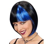 W WIDMANN MILANO Party Fashion - Parrucca Zoey, nera con ciocca, bob, capelli sintetici, acconciature corte, parrucca capelli corti signore