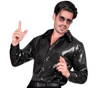 W WIDMANN MILANO Party Fashion - Party Fashion camicia con paillettes da uomo, Disco Fever, camicia da uomo
