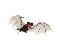 Widmann 10052 - Pipistrello peloso con occhi a LED lampeggianti, 89 cm, decorazione da appendere, horror, Halloween, festa a tema