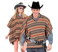 W WIDMANN MILANO Party Fashion - Poncho messicano, 100 x 75 cm, reversibile, da lancio, cowboy, cowgirl, carnevale
