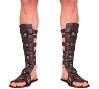 W WIDMANN MILANO Party Fashion - Sandali per personaggi d’altri tempi | Per costumi da romano, greco e gladiatore, taglia unica, marroni con borchie dorate, comodi da indossare