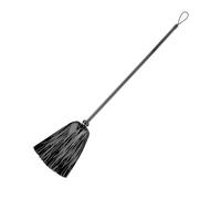 WIDMANN 52782 - Scopa da Strega con Fili di Lamè, Adulto Donna, Befana, Halloween, Carnevale, 92 Cm, Colore Nero
