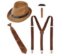W WIDMANN MILANO Party Fashion - 68557 - Set di costumi The Roaring 20s, 5 pezzi, Charleston, gangster, boss mafioso, accessori, carnevale