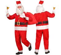 W WIDMANN MILANO Party Fashion - Set costume da Babbo Natale con maglia, pantaloni e cappello, outfit completo per Natale, Carnevale