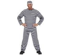 Widmann Milano Costume da carcerato - top, pantaloni e copricapo - Uomo Taglia M