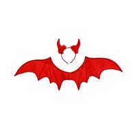 Widmann - Set di costume da diavolo con ali e corna, accessori Halloween