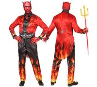 W WIDMANN MILANO Party Fashion - Set costume da diavolo con maschera, uomo, outfit completo per Halloween e Carnevale