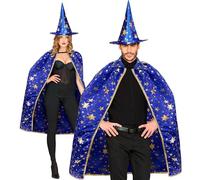 W WIDMANN MILANO Party Fashion - Costume da mago per adulto, mantello (85 cm) con cappello, mago, strega