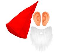 W WIDMANN MILANO Party Fashion - Set costume da nano, 3 pezzi con cappello, barba e orecchie, accessorio per costume di carnevale
