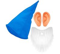 W WIDMANN MILANO Party Fashion - Set costume da nano, 3 pezzi con cappello, barba e orecchie, accessorio per costume di carnevale