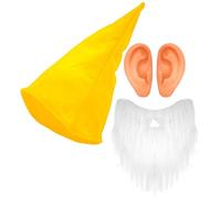 W WIDMANN MILANO Party Fashion - Set costume da nano, 3 pezzi | Con cappello, barba e orecchie per Carnevale, feste a tema, costumi fiabeschi e fantasy