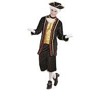 W WIDMANN MILANO Party Fashion - Costume da nobile veneziano, tunica con jabot, pantaloni, cappello, Venezia, festa a tema, carnevale