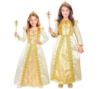 W WIDMANN MILANO Party Fashion - Set costume da principessa per bambine, con abito e corona per carnevale e teatro