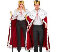 W WIDMANN MILANO Party Fashion - Set costume da re, mantello di velluto da regina, corona, scettro, abito lungo per carnevale, teatro