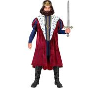 W WIDMANN MILANO Party Fashion - Set di costumi da uomo, 4 pezzi con corona e cappotto, per carnevale e teatro