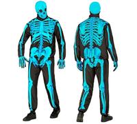 W WIDMANN MILANO Party Fashion - Set costume da scheletro con maschera, outfit completo per adulti, Halloween e Carnevale