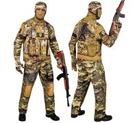 W WIDMANN MILANO Party Fashion - Set costume da soldato con maschera, outfit completo per Halloween e Carnevale