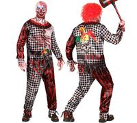W WIDMANN MILANO Party Fashion - Set costume Killer Clown con maschera, outfit completo per Halloween e Carnevale