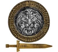 W WIDMANN MILANO Party Fashion - Set Cuor di Leone con Spada e Scudo, Accessorio per Costume da Cavaliere, Spartano, Larp e Carnevale