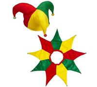 W WIDMANN MILANO Party Fashion - Set da giullare, cappello, collare, clown, allegro, carnevale, festa a tema