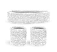 W WIDMANN MILANO Party Fashion - Fasce felpate, set da 3 pezzi, fascia e 2 braccialetti, sport, accessori, anni '80, tuta, carnevale