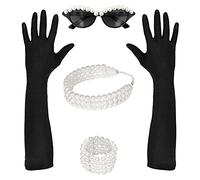 W WIDMANN MILANO Party Fashion - Set costume Tiffany, occhiali, guanti, collana, bracciale, anni '50, carnevale, festa a tema