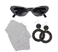 Set Anni 50 Orecchini Foulard Occhiali Carnevale Party PS 35429