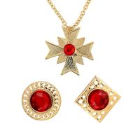 W WIDMANN MILANO Party Fashion - Set di accessori da vampiro, collana con medaglione, 2 anelli, gioielli per costumi di Halloween, carnevale