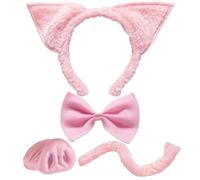W WIDMANN MILANO Party Fashion - Set di accessori Maialino | Set da 4 pezzi con orecchie, naso, papillon e coda per il Carnevale e le feste a tema