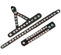 W WIDMANN MILANO Party Fashion - Set di accessori rocker | Set da 3 pezzi con bracciale, collana e braccialetto da dito in stile pelle per look punk, Carnevale e feste a tema