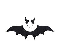 W WIDMANN MILANO Party Fashion - Set di costumi da diavolo, ali e corna da diavolo, Satana, demone, accessori, Halloween