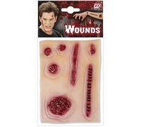W WIDMANN MILANO Party Fashion - Set di ferite autoadesive, 7 pezzi | Realizzato al 100% in lattice, ritagliabile, su cui applicare il trucco, accessorio per costumi da zombie, mostri e Halloween