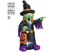 W WIDMANN MILANO Party Fashion Strega gonfiabile luminosa con ventola 122 cm, uso interno ed esterno
