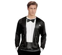 W WIDMANN MILANO Party Fashion - T-shirt smoking, maglia a maniche lunghe, costume da uomo, carnevale