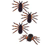 W WIDMANN MILANO Party Fashion - Tarantole a fiocco, 4 pezzi, ragni neri, decorazione di Halloween
