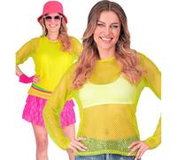 W WIDMANN MILANO Party Fashion - Top a rete da donna, camicia a maniche lunghe in rete, camicia per festival, carnevale