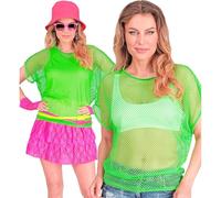 W WIDMANN MILANO Party Fashion - Top a Rete per Donna, Maglietta Neon per Festival e Carnevale
