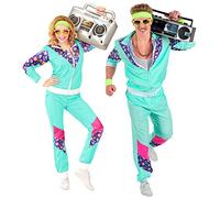 W WIDMANN MILANO Party Fashion - Tuta da ginnastica in stile vintage, outfit anni '80, tuta da jogging per carnevale e feste