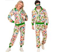 W WIDMANN MILANO Party Fashion - Tuta da allenamento in costume, banconote, euro, dollari, casinò, outfit anni '80, tuta da jogging per carnevale e feste