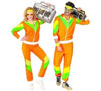 W WIDMANN MILANO Party Fashion - costume tuta, arancione, completo anni '80, tuta da jogging, costume cattivo gusto, costumi in maschera