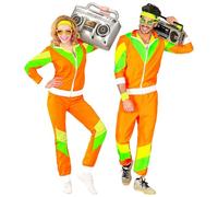W WIDMANN MILANO – Costume tuta Anni '80 – tuta da jogging giacca e pantaloni, arancione – Taglia S