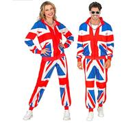W WIDMANN MILANO Party Fashion - Tuta da ginnastica in costume, motivi, USA, outfit anni '80, tuta da jogging per carnevale e feste