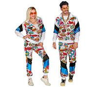 W WIDMANN MILANO Party Fashion - costume tuta pop art, fumetto, outfit anni '80, tuta da jogging, outfit cattivo gusto