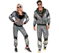 W WIDMANN MILANO Party Fashion - costume tuta anni '80, disco ball, tuta da jogging, stile retrò, outfit di cattivo gusto
