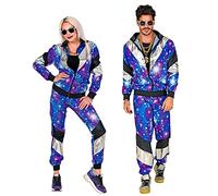 W WIDMANN MILANO Party Fashion - Tuta da ginnastica stile disco | Giacca e pantaloni, costume in stile anni '80, tuta da jogging retrò per il Carnevale, feste a tema