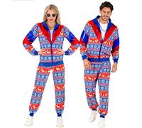 Widmann Blue-Red Merry Christmas Party Fashion Tracksuit (Jacket, Pants) (XXL) B