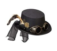 Widmann 60814 - Steampunk Cappello a cilindro con occhiali da donna, Multicolore