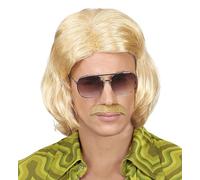 W WIDMANN MILANO Party Fashion - Parrucca anni '70 con baffi, febbre da discoteca, carnevale