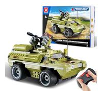 W WISE BLOCK Giocattolo da costruzione, giocattolo STEM per bambini dagli 8 anni in su, 371 pezzi kit di costruzione auto telecomandata, veicolo militare blindato